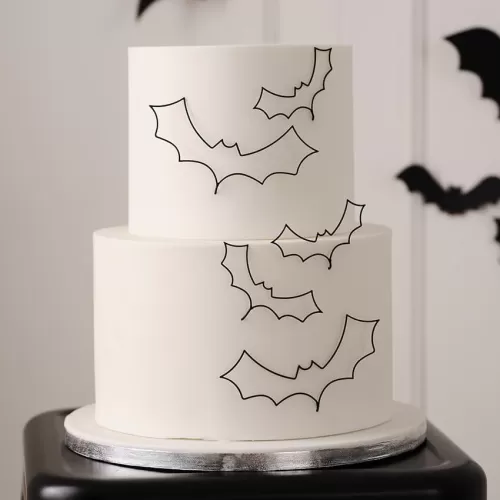 Διακόσμηση τούρτας - Νυχτερίδες μεταλλικές μαύρες - 5τμχ.