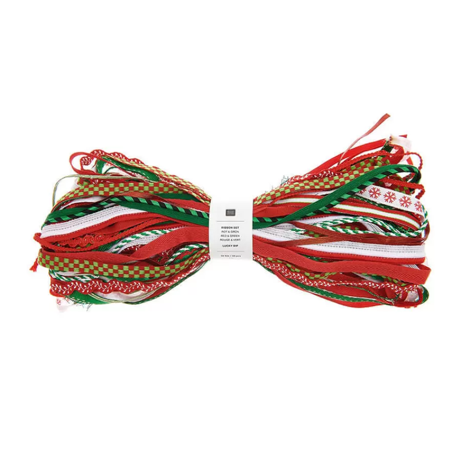 Σετ κορδέλες Κόκκινες & Πράσινες - 30τμχ.