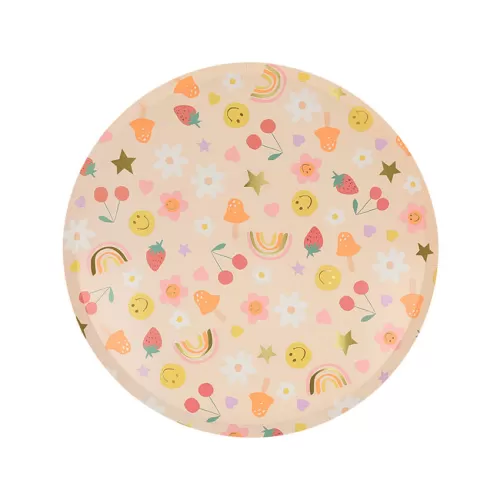 Χάρτινα πιάτα Happy Icons - 8τμχ.