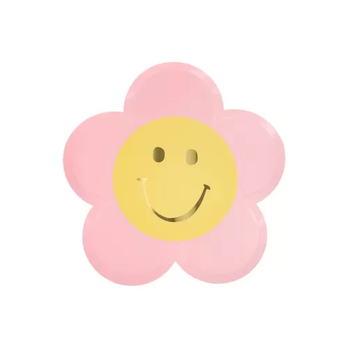 Χάρτινα πιάτα γλυκού Λουλούδι Happy Face - 8τμχ.