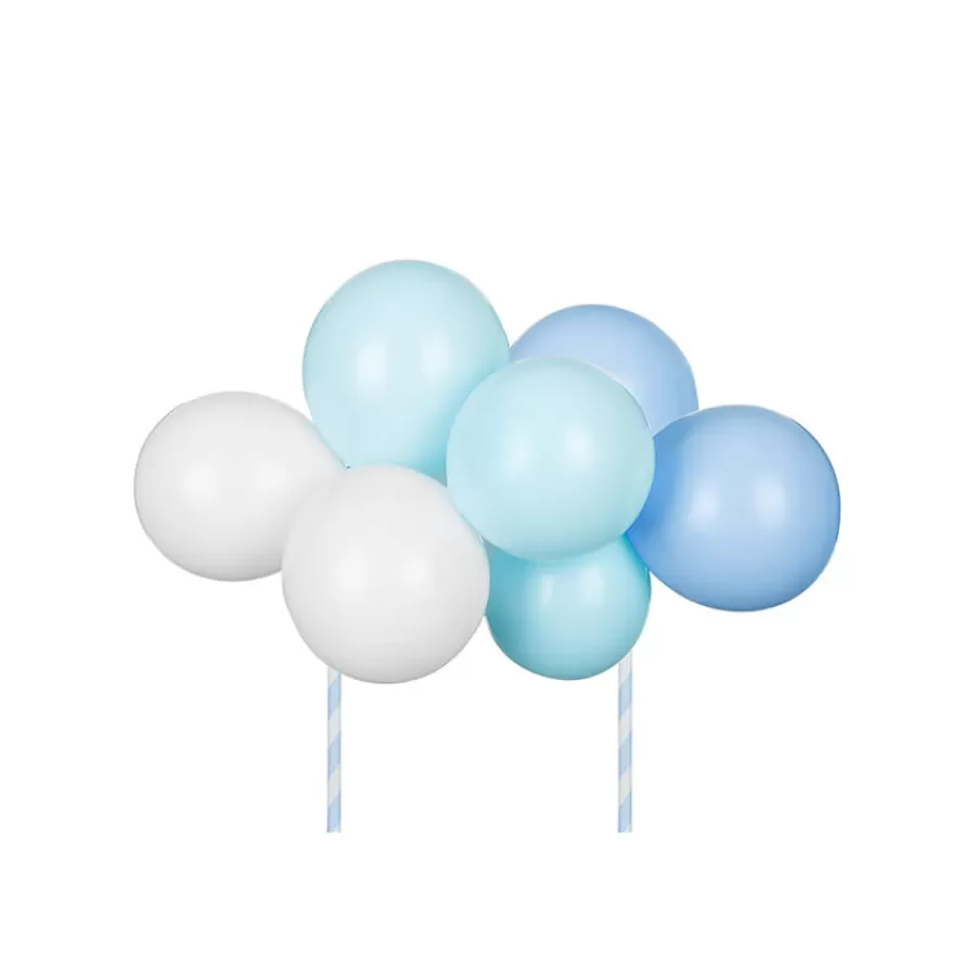 Διακόσμηση τούρτας - Μπαλόνια λευκά/σιέλ/μπλε