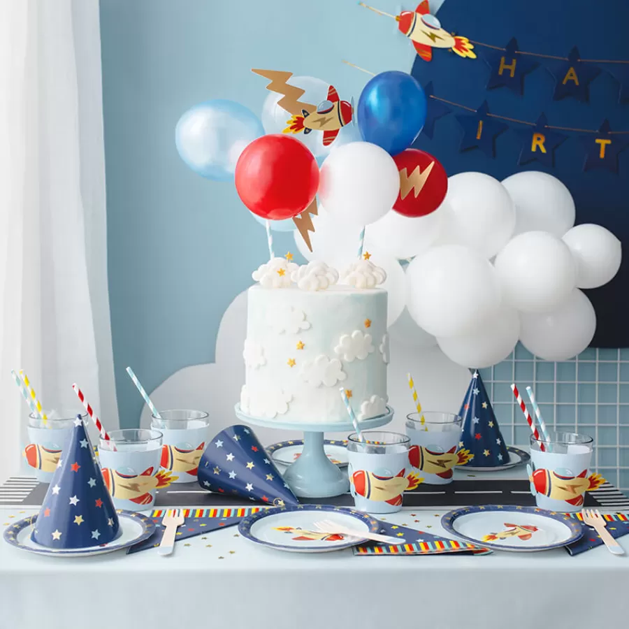 Διακόσμηση τούρτας Αεροπλάνο με Μπαλόνια Διακόσμηση τούρτας Αεροπλάνο με Μπαλόνια