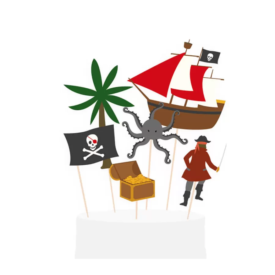 Διακοσμητικά για τούρτα Πειρατής - 6τμχ.