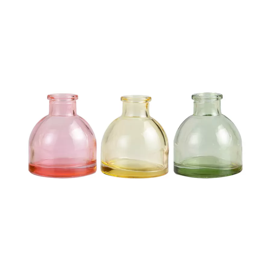 Βαζάκια γυάλινα ροζ/κίτρινο/λαχανί - 3τμχ. Βαζάκια γυάλινα ροζ/κίτρινο/λαχανί - 3τμχ.