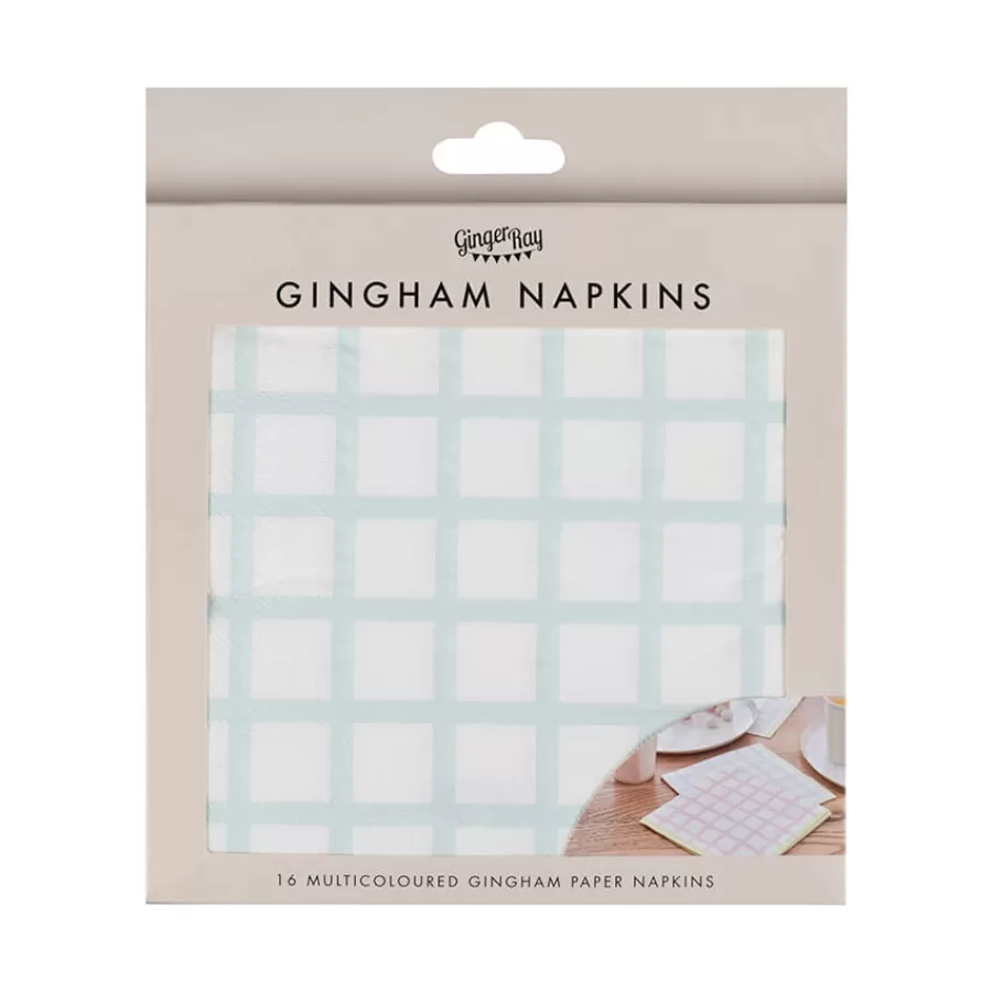 Χαρτοπετσέτες καρό παστέλ χρώματα - 16τμχ. Χαρτοπετσέτες καρό παστέλ χρώματα - 16τμχ.