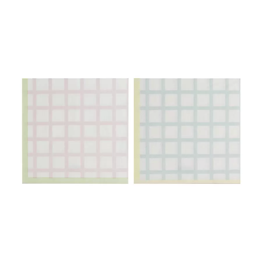 Χαρτοπετσέτες καρό παστέλ χρώματα - 16τμχ. Χαρτοπετσέτες καρό παστέλ χρώματα - 16τμχ.