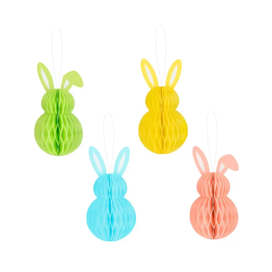Κουνελάκια honeycomb μίνι διακοσμητικά - 4τμχ.