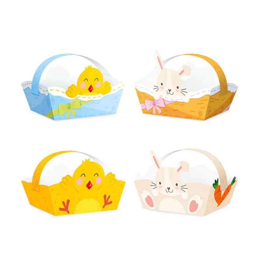 Καλαθάκια χάρτινα Πασχαλινά σχέδια - 4τμχ.