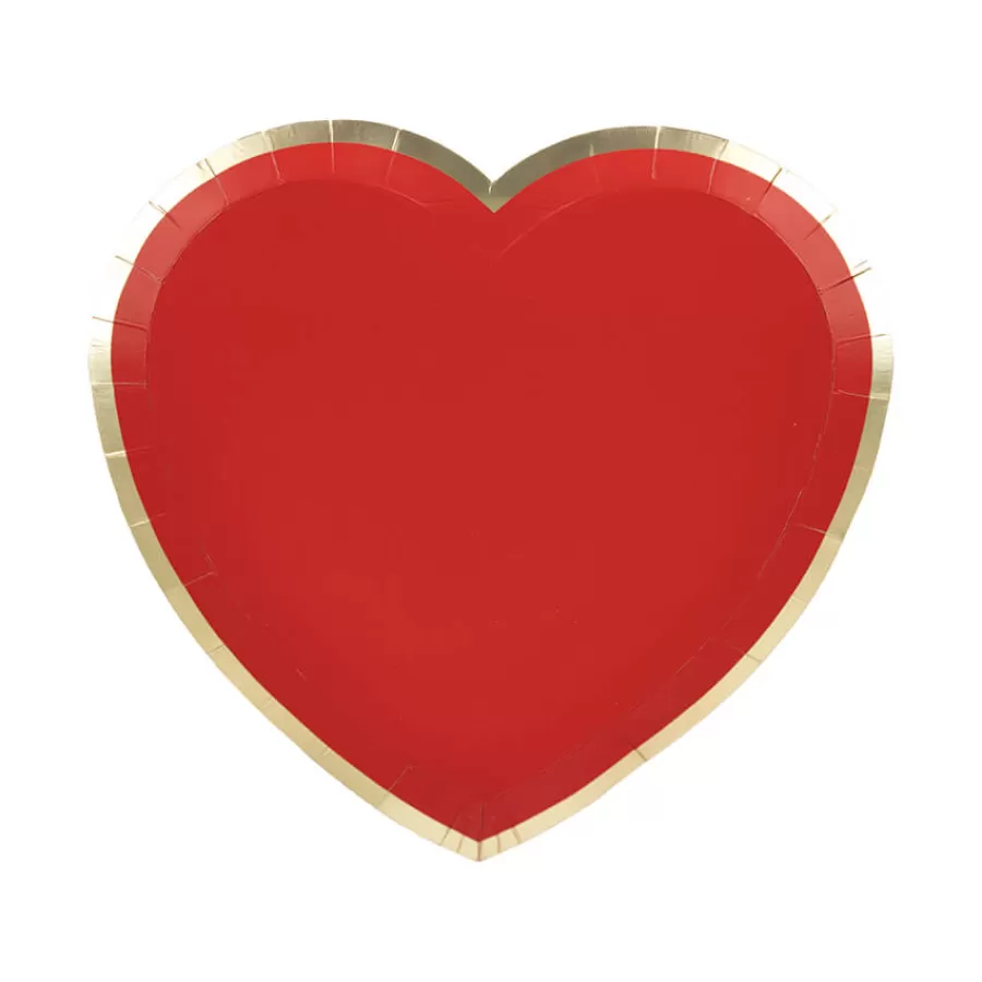 Χάρτινα πιάτα Καρδιά κόκκινη - 8τμχ.