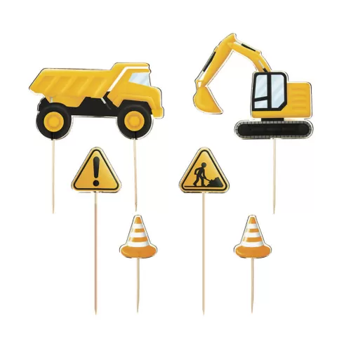 Διακόσμηση τούρτας Construction - 6τμχ.