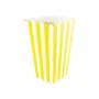 Κουτάκια για ποπ κορν ριγέ κίτρινα με χρυσό περίγραμμα - 8τμχ.
