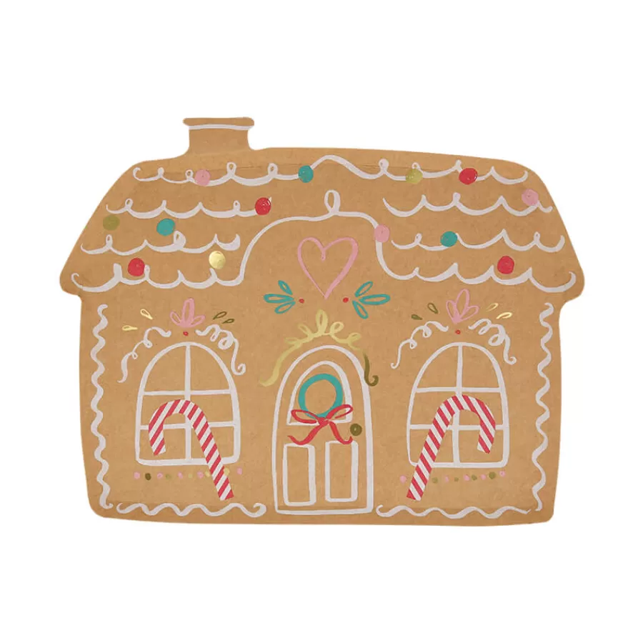 Χάρτινα πιάτα Gingerbread House - 8τμχ.