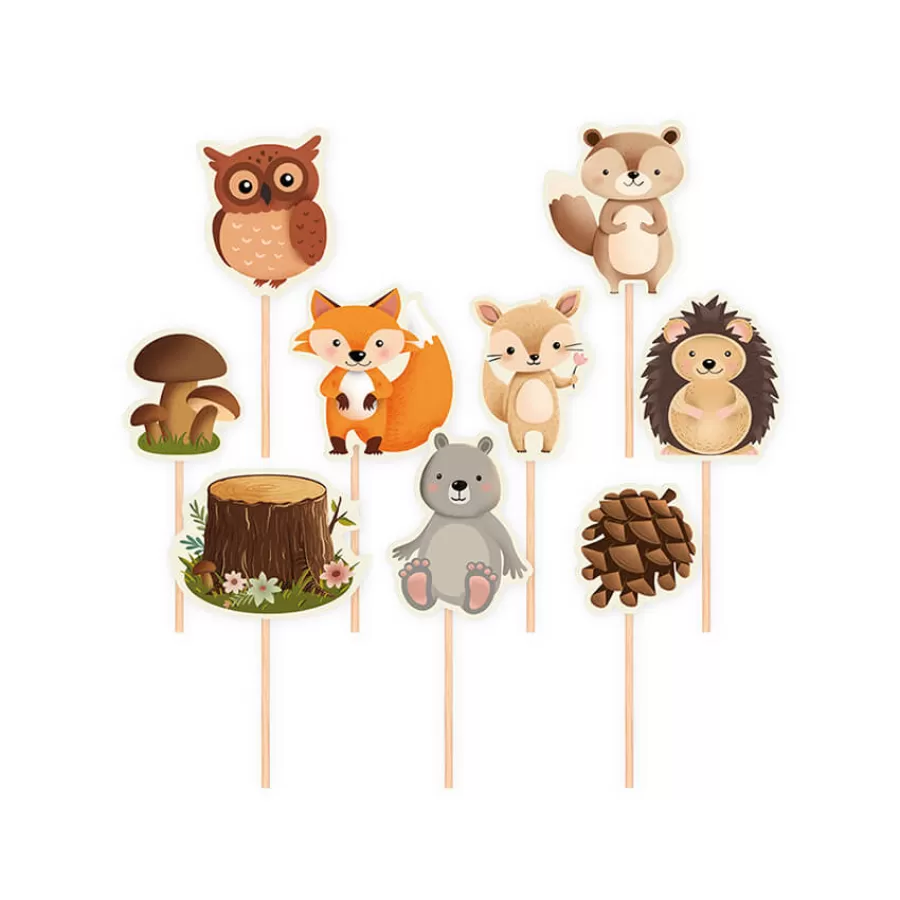 Διακοσμητικά για cupcakes Forest Friends - 9τμχ.