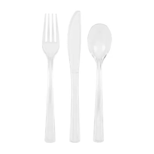 Σετ μαχαιροπίρουνα διάφανα - 18τμχ.