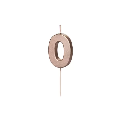 Κεράκι αριθμός 0 rose gold