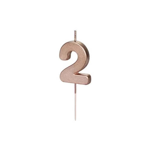 Κεράκι αριθμός 2 rose gold