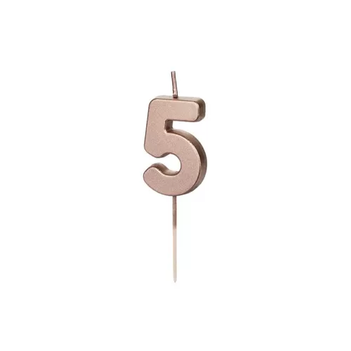 Κεράκι αριθμός 5 rose gold