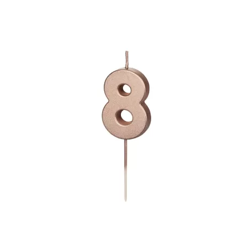 Κεράκι αριθμός 8 rose gold