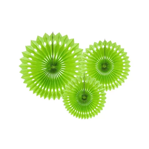 Χάρτινες βεντάλιες λαχανί - 3τμχ.