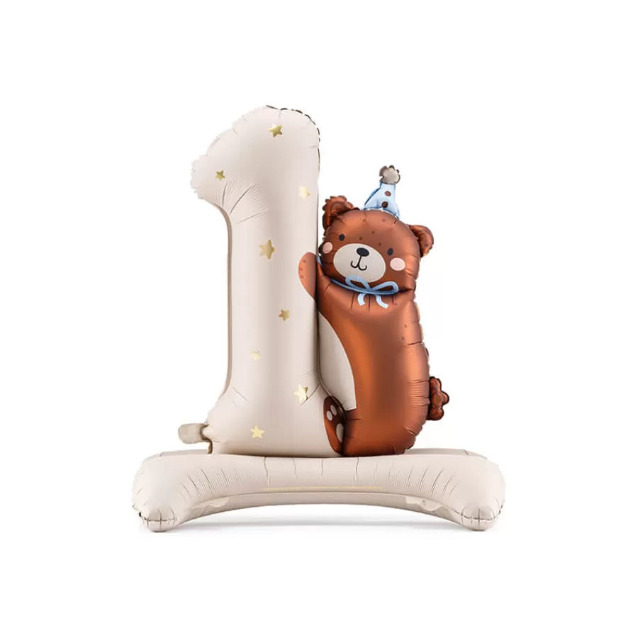 Μπαλόνι με βάση - Αριθμός 1 Teddy Bear