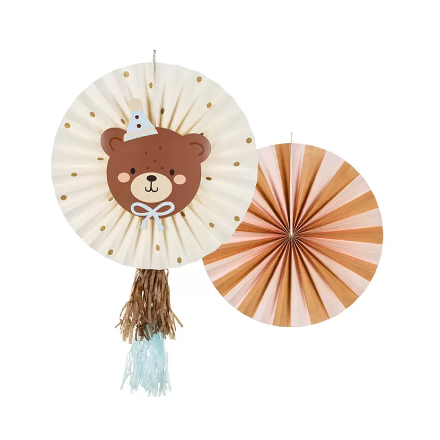 Χάρτινες βεντάλιες Teddy Bear - 2τμχ.