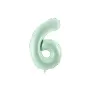 Μπαλόνι Αριθμός 6 παστέλ φυστικί - 72εκ.