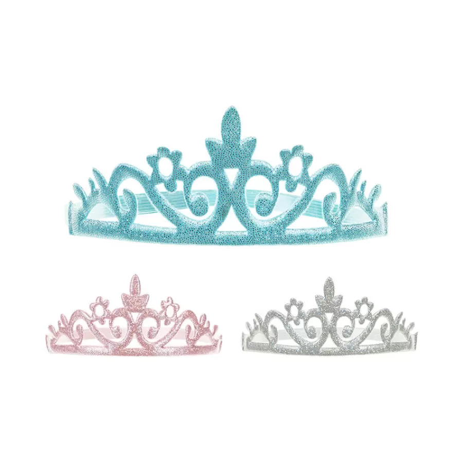 Κορώνες Πριγκίπισσας ροζ/σιέλ/ασημί - 3τμχ.