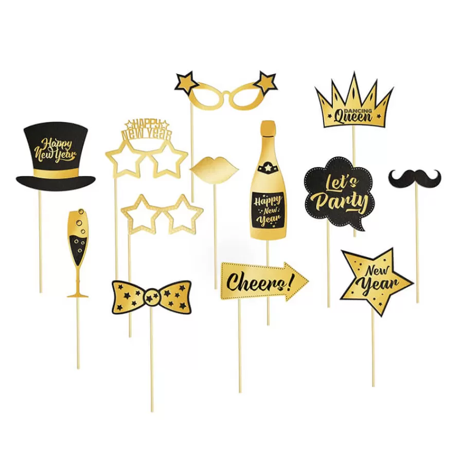 Photo booth props Happy New Year - 13τμχ.