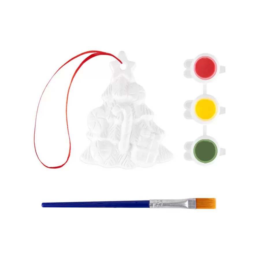 Στολιδάκι Χριστουγεννιάτικο Δέντρο από γύψο με μπογιές