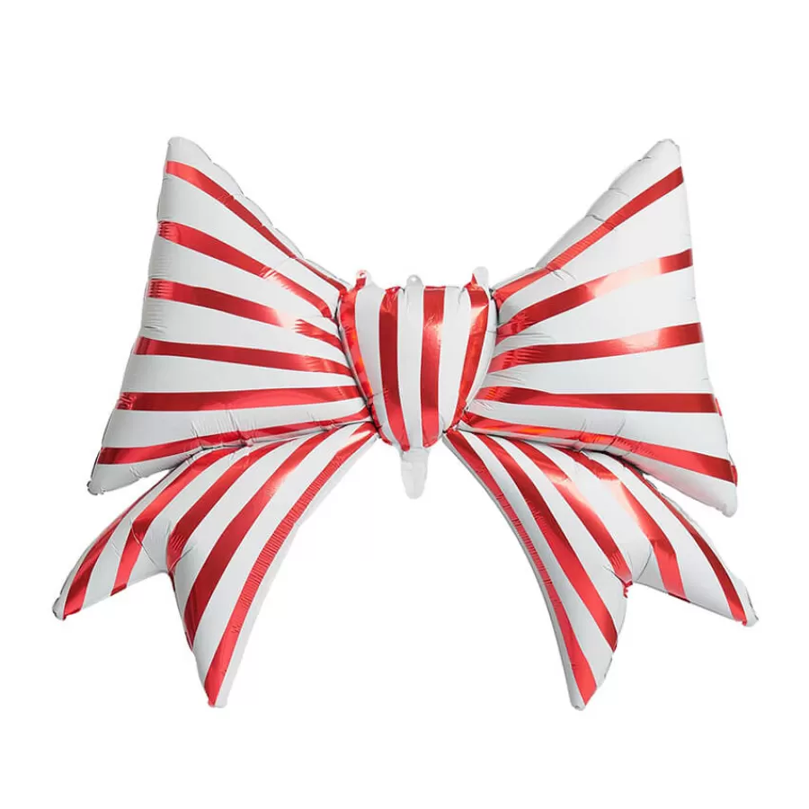 Μπαλόνι Φιόγκος λευκός με κόκκινες ρίγες