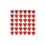 Αυτοκόλλητα καρδιές κόκκινες πλαστικές mini - 36τμχ.