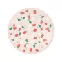 Χάρτινα πιάτα ροζ κυματιστά με φράουλες - 8τμχ.