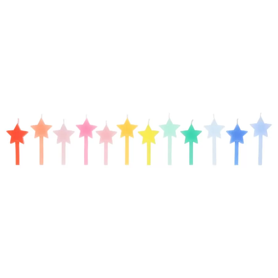 Κεράκια Αστεράκια Rainbow - 12τμχ.
