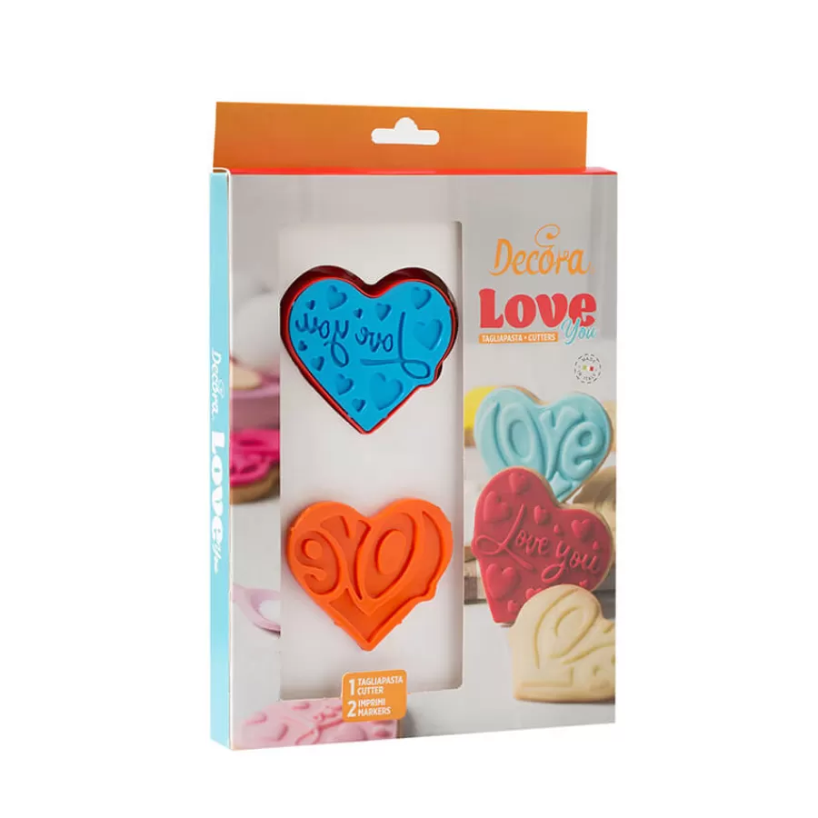 Κουπ πατ πλαστικό Καρδιά & Στάμπες Love/Love you