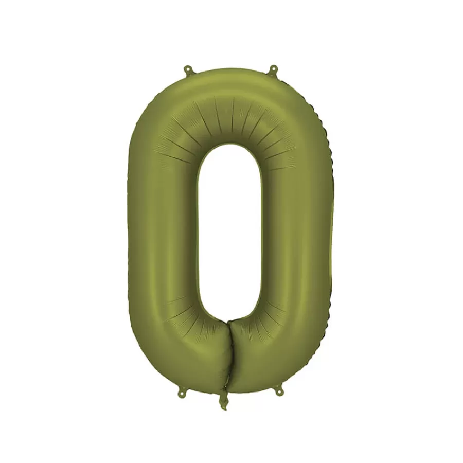 Μπαλόνι Αριθμός 0 λαδί σατινέ - 86εκ.