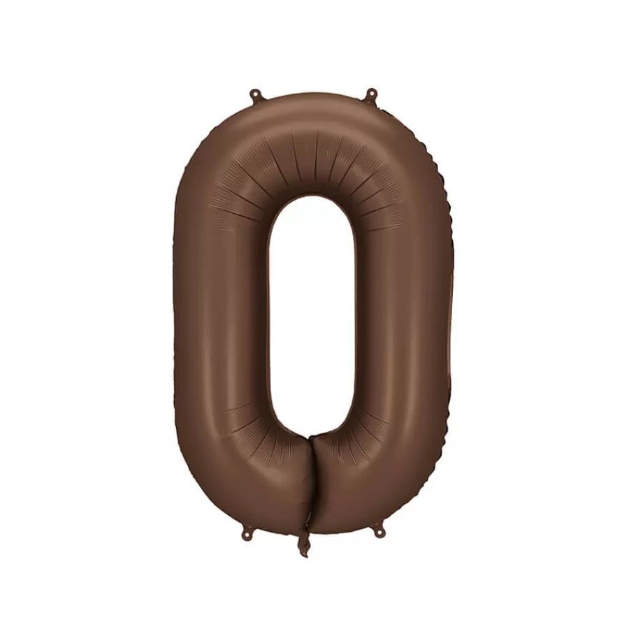 Μπαλόνι Αριθμός 0 καφέ σατινέ - 86εκ. Μπαλόνι Αριθμός 0 καφέ σατινέ - 86εκ.