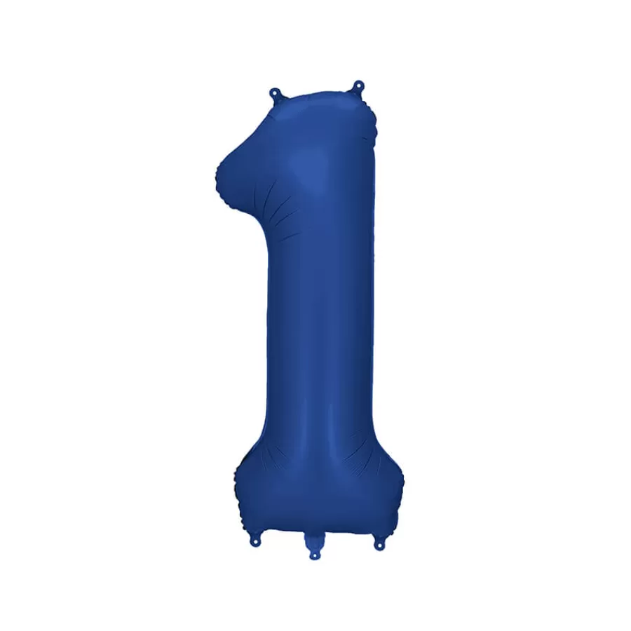 Μπαλόνι Αριθμός 1 μπλε σκούρο σατινέ - 86εκ. Μπαλόνι Αριθμός 1 μπλε σκούρο σατινέ - 86εκ.