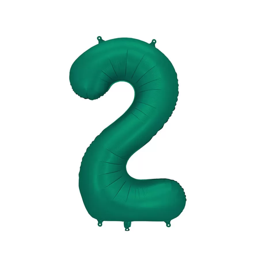 Μπαλόνι Αριθμός 2 πράσινο σατινέ - 86εκ.