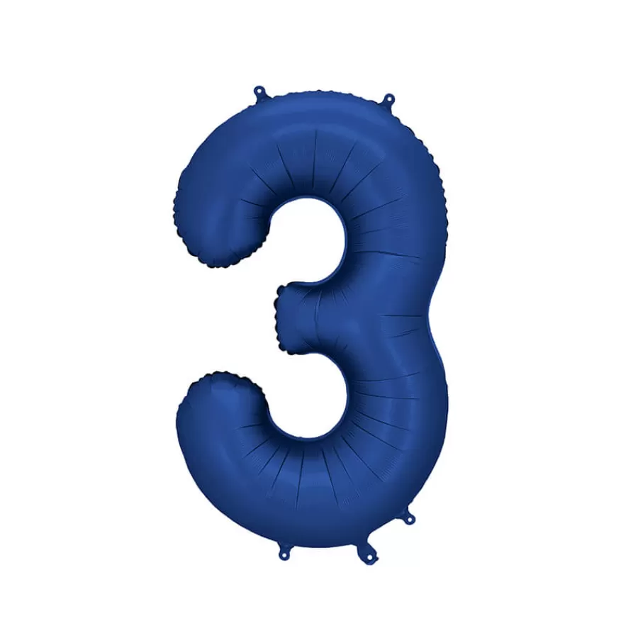 Μπαλόνι Αριθμός 3 μπλε σκούρο σατινέ - 86εκ. Μπαλόνι Αριθμός 3 μπλε σκούρο σατινέ - 86εκ.