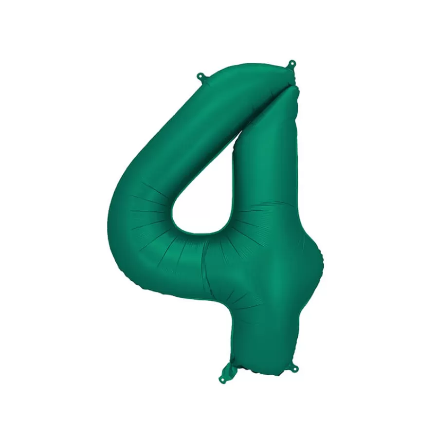 Μπαλόνι Αριθμός 4 πράσινο σατινέ - 86εκ.