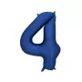 Μπαλόνι Αριθμός 4 μπλε σκούρο σατινέ - 86εκ.