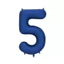 Μπαλόνι Αριθμός 5 μπλε σκούρο σατινέ - 86εκ.