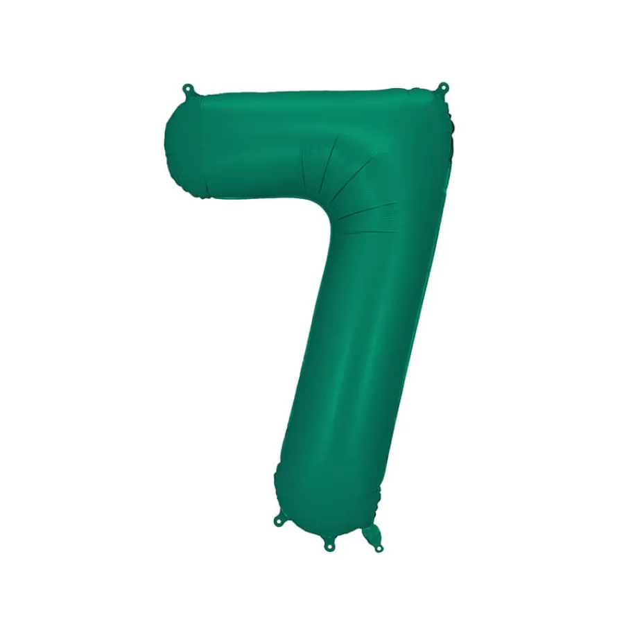 Μπαλόνι Αριθμός 7 πράσινο σατινέ - 86εκ.