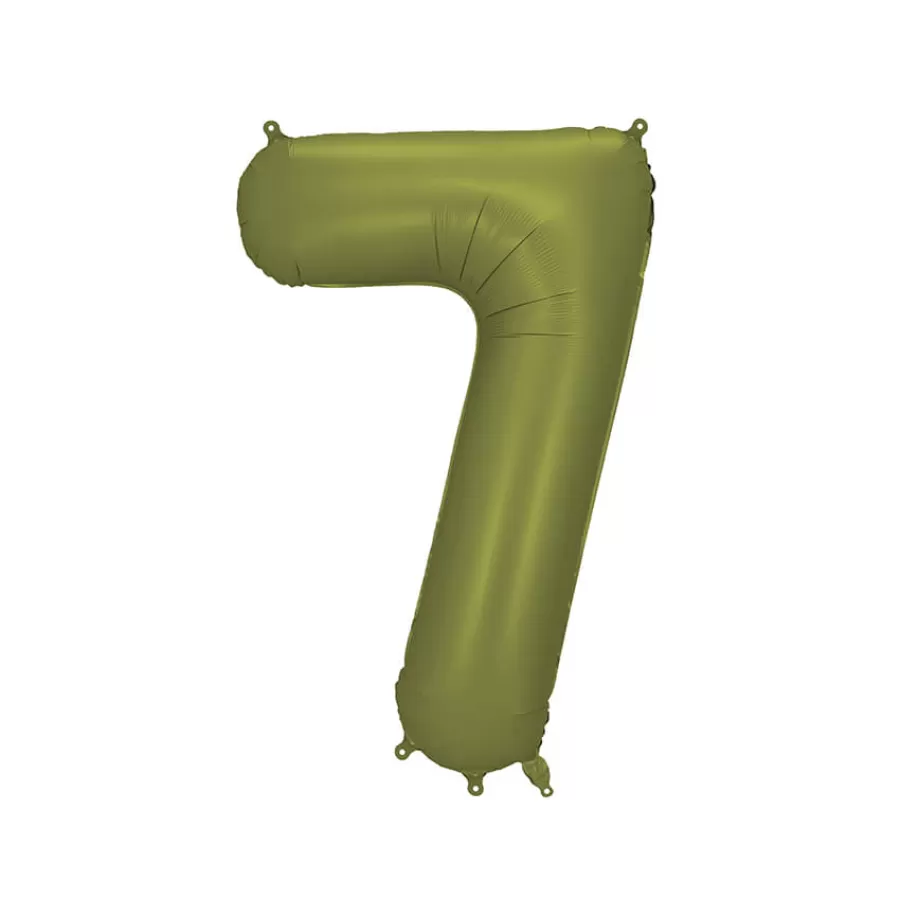 Μπαλόνι Αριθμός 7 λαδί σατινέ - 86εκ.