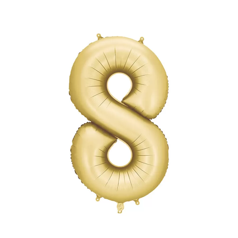 Μπαλόνι Αριθμός 8 χρυσό σατινέ - 86εκ.