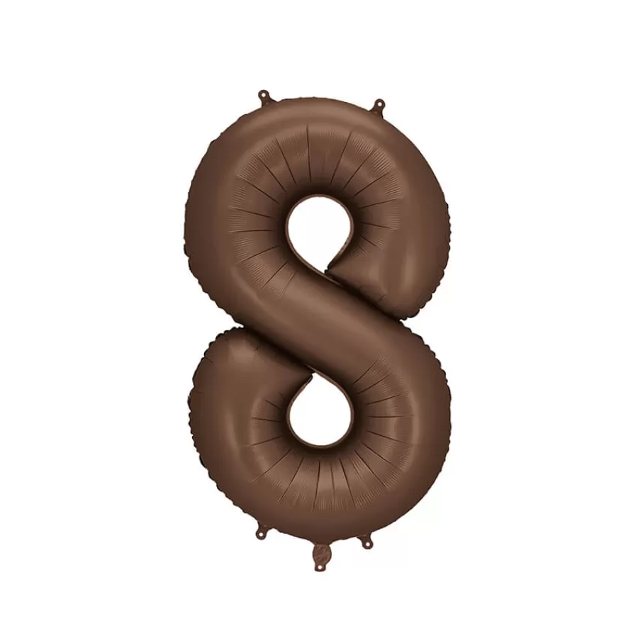 Μπαλόνι Αριθμός 8 καφέ σατινέ - 86εκ. Μπαλόνι Αριθμός 8 καφέ σατινέ - 86εκ.