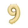 Μπαλόνι Αριθμός 9 χρυσό σατινέ - 86εκ.