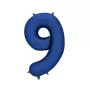 Μπαλόνι Αριθμός 9 μπλε σκούρο σατινέ - 86εκ.