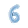 Μπαλόνι Αριθμός 6 σιέλ παστέλ ματ - 86εκ.
