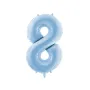 Μπαλόνι Αριθμός 8 σιέλ παστέλ ματ - 86εκ.